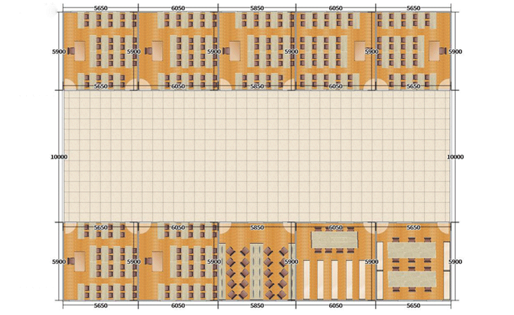 Prefabricated 3-story container dormitory